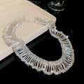 Crystal Lace Fringe Necklace And Bracelet Gold Silver view 2