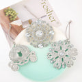 Rhinestone Pumpkin Carriage Snowflake Christmas Ornaments view 2