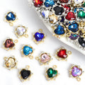 Faceted Heart Crystal Metal Jewelry Charms, 22 Colorways view 1