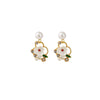 White Floral Studs