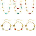 Teardrop Resin Station Necklace And Heart Glass Bracelet view 5