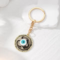 Gold Tone Marbled Round Evil Eye Split Ring Keychains in Six Colors view 7