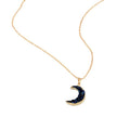 Gold Tone Iridescent Crescent Crystal Cluster Pendant Necklace view 5