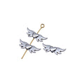 Heart and Wings Silver Tone Small Hole Spacer Beads view 4