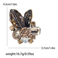 Enamel Leaf Crystal Cluster Brooch Yellow Blue Green view 6