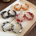 Printed Fabric Hoop Earrings in Four Patterns Statement Jewelry view 3