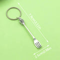 Silver Tone Crown Fork Spoon And Knife Keychains, 3 Styles view 2