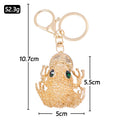 Gold Money Toad Keychain Coin Green Eyes Clasp Ring view 2