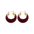 Flocked Crescent Hoop Earrings In Four Patterns Matching Jewelry Pair view 5