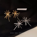 Hammered Starburst Fireworks Stud Earrings Metal Rays view 3