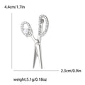 Polished Rhinestone Scissors Brooch in Two Finishes view 7