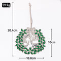 Rhinestone Reindeer Wreath Christmas Ornament Three Colors view 2