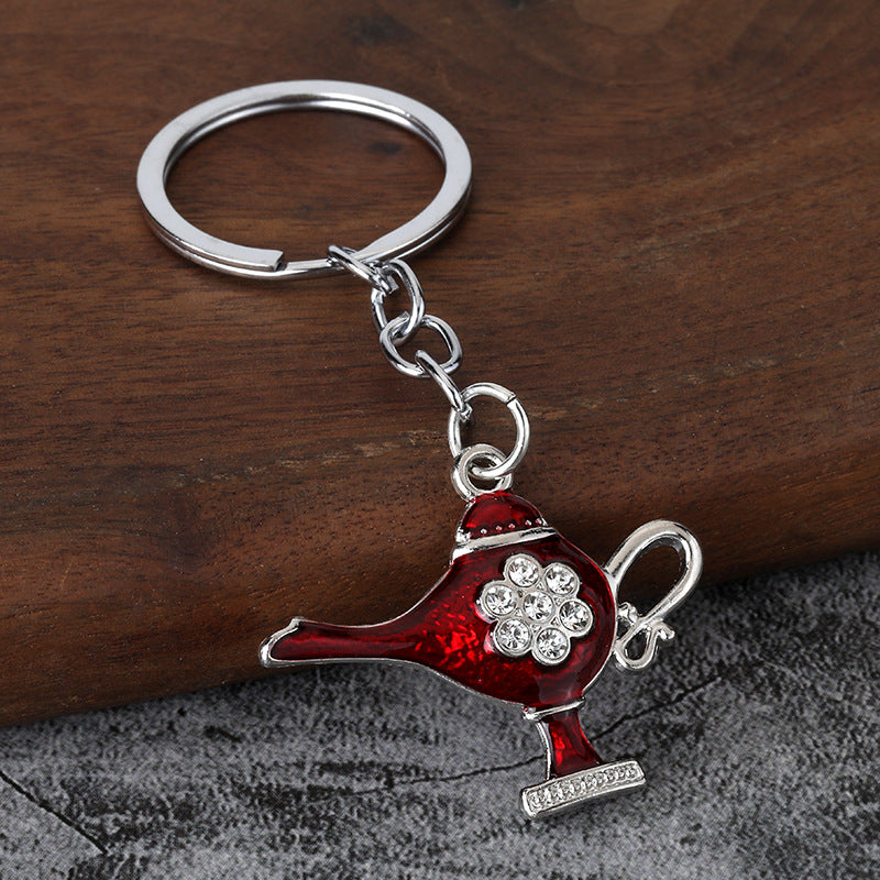 Colorful Magic Lamp Metal Keychain for Bag Charm and Travel Souvenir