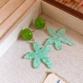 Colorful Resin Starfish Drop Earrings With Polished Metal Details view 9
