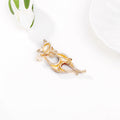 Red Gold Tone Cat Enamel Two Designs Metal Brooch Pin view 4
