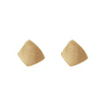 Brushed Irregular Square Stud Earrings In Silver And Gold Tone view 5