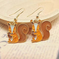 Gold Tone Enamel Animal Figure Drop Earrings 10 Styles view 12