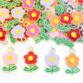 Enamel Flower Charms in Five Colors and Two Metal Tones view 4