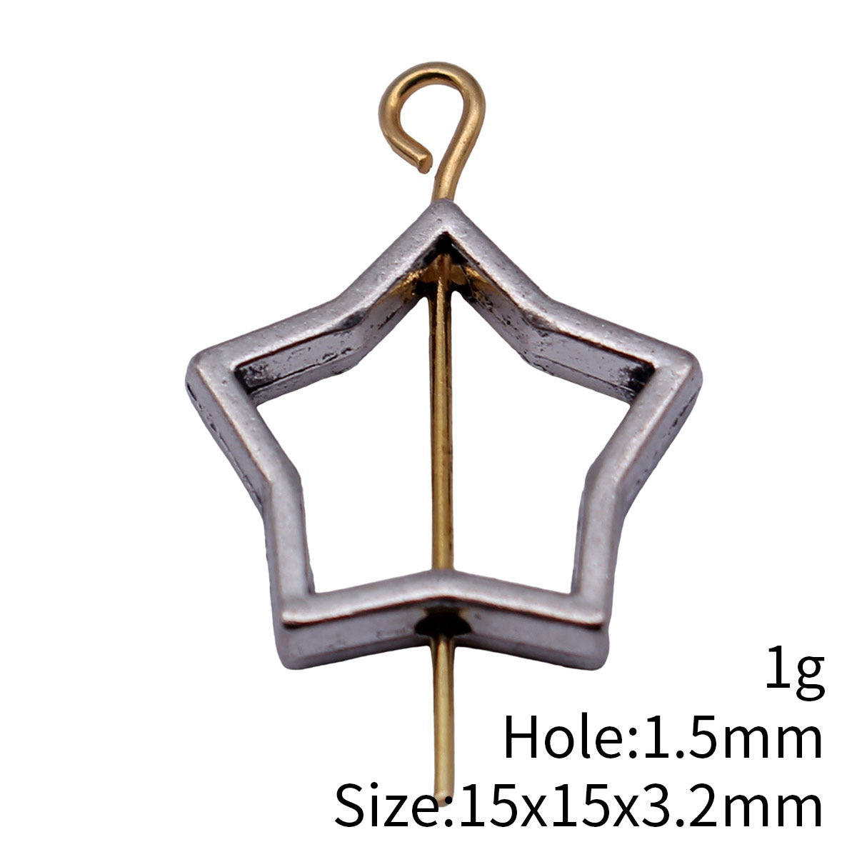 15x15x3.2mm 1g Antique Silver Zinc Alloy Five Point Star Spacer Beads for Bracelet Jewelry Making