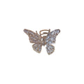 Silver Tone Butterfly Hair Claw With Clear Baguette Crystal Wings view 5