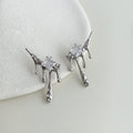 Assorted Silver Multi-Style Zircon Metal Earrings 9 Variants view 9