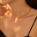 Gold Bead Cluster Necklace And Bracelet Copper Metal Set view 3