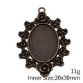 Rose Border Oval Cabochon Pendant Setting Jewelry Making Component view 3