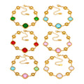 Gold Bead Cushion Czech Glass Stone Bracelet Colors view 5