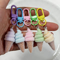 Flocked Soft Serve Ice Cream Cone Keychains 5 Colors view 4