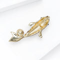 Red Enamel Koi Fish Brooch With Large White Pearl Accent view 4