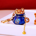 Fortune Pouch Keychains With Enamel Centers and Braided Wrist Straps view 6
