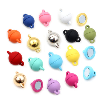 Colorful Spherical Magnetic Clasps With Heart Shaped Loops