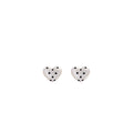 Large White Heart Red and Black Polka Dot Stud Earrings view 5