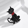 Black Silver Tone Cat Metal Brooch Pin for Jackets and Lapels view 5