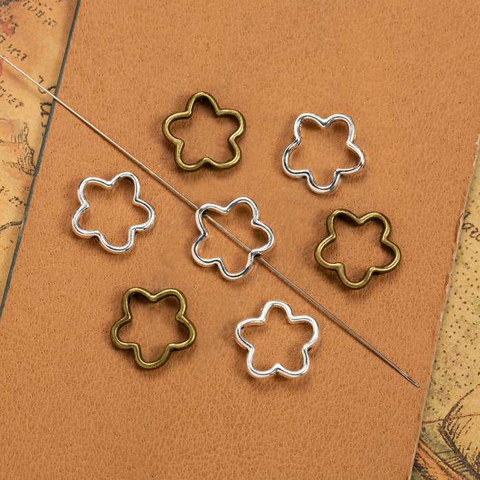 Open Flower Outline Metal Linking Beads in Two Finishes