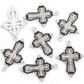 Textured Cross Charm in Gold and Silver Tone for Jewelry Making view 6
