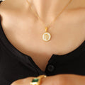 Gold White Shell Zodiac Disc Pendant Necklaces 12 Signs view 11