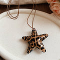Leopard Print Padded Star and Heart Pendant Necklaces view 6