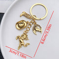 Antique Silver and Gold Western Horse Hat and Boot Charm Keychains view 7