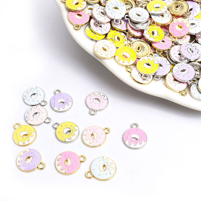 Enamel-Look Gold Silver Donut Alloy Charms in 12 Styles