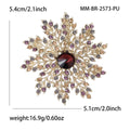 Leaf Burst Snowflake Brooch Large Center Stone Four Styles view 6