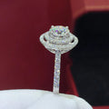 Round Double Halo Crystal Ring in Polished Metal Jewelry view 4