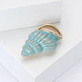 Pastel Conch Shell Brooch with Crystal Trim for Jackets and Scarves view 3