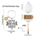 Wooden Sunflower You're Awesome Round Reminder Keychain view 4
