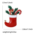 Christmas Stocking Brooch with Polished Metal and Decorative Accents view 5