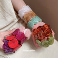 Acrylic Marbled Disc Link Bracelets Red and Emerald Green view 2