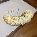Crescent Fabric Flower U-Pin Hair Stick Gold Base 2 Colors view 6