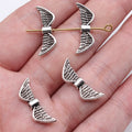 22x8mm 0.75g Antique Silver Zinc Alloy Wing Loose Metal Beads for DIY Necklace Bracelet Making