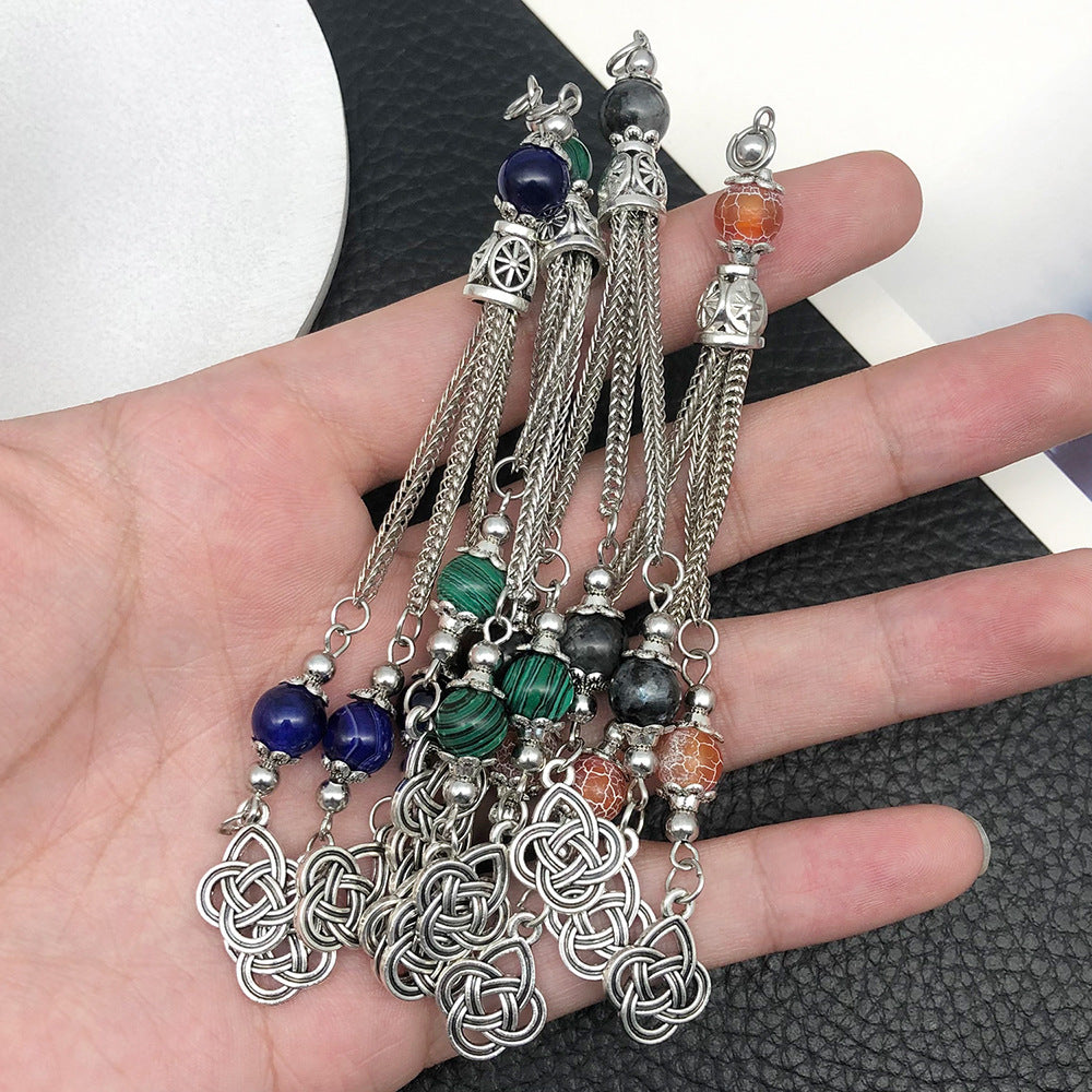 Zinc Alloy Tibetan Silver Tassel Charm Pendant for DIY Necklace Bracelet Clothing Decor