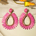 Eight Color Woven Teardrop Statement Stud Earrings view 8